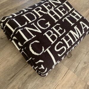 Barnes & Noble Punctuate Literary Quotes Throw Blanket 54" X 66" Cotton Brown